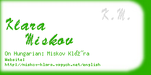 klara miskov business card